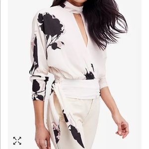 Free People Say You Love Me Floral-Print Keyhole Top